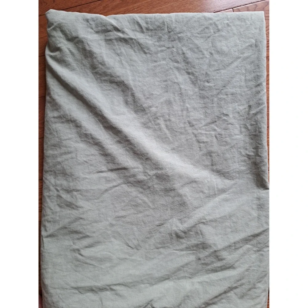 Ikea Light Olive Green 100% Cotton Duvet Cover Twin Plastic Snaps Closure